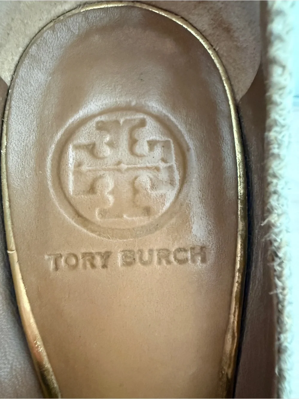 Tory Burch Madison Canvas With a Metallic Heel round toe
